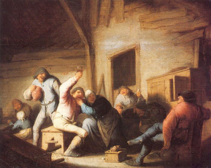 Ostade, Adriaen van Peasants Making Merry in a Tavern Germany oil painting art